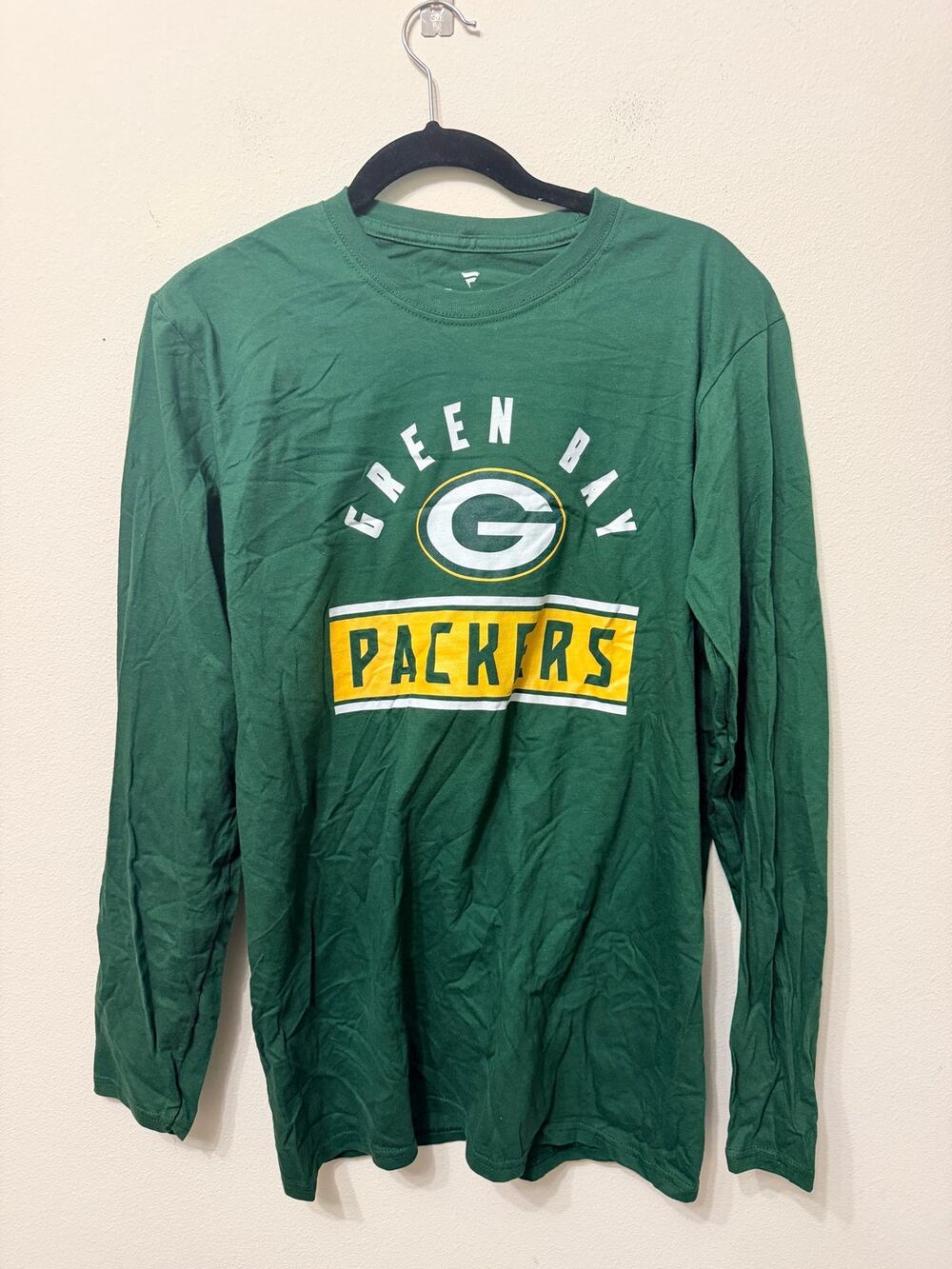 NWOT Fanatics Green Bay Packers Long Sleeve Shirt Sz M